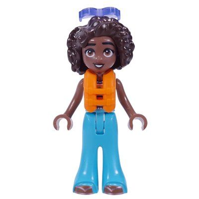 Minifigure Aliya - White Shirt, Medium Azure Pants, Sunglasses, Lifevest del set 42659