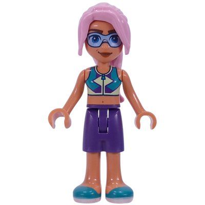 Minifigure Sky - Dark Turquoise Top, Dark Purple Shorts del set 42664