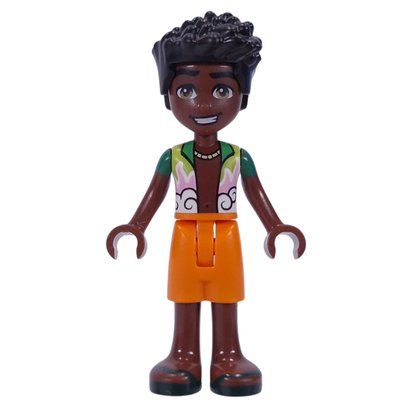Minifigure Zac - White/Green Shirt, Orange Shorts del set 42664