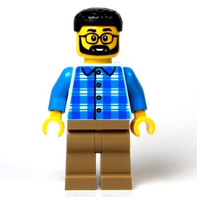 Figurine Man, Light Aqua Torso, Dark Tan Legs, Black Hair du set 60469