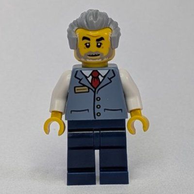 Figurine Train Operator, Sand Blue Vest, Dark Blue Legs du set 60469