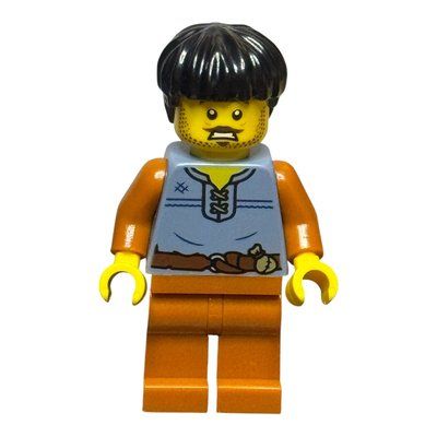 Figurine Cart Driver, Sand Blue Torso, Dark Orange Legs, Black Hair du set 910047