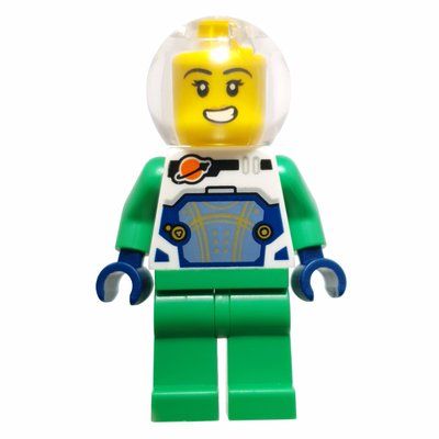 Figurine Astronaut, White Spacesuit, Bright Green Legs, Sphere Helmet du set 40789