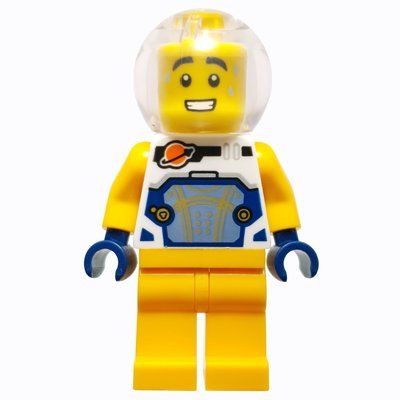 Figurine Astronaut, White Spacesuit, Bright Light Orange Legs, Sphere Helmet du set 40789