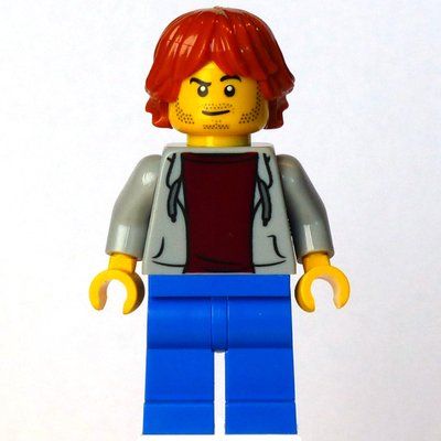 Figurine Man, Light Bluish Gray Sweater, Blue Legs, Dark Orange Hair du set 40805