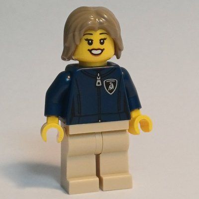 Figurine Lamborghini Driver, Dark Blue Torso, Tan Legs, Dark Tan Hair du set 77238