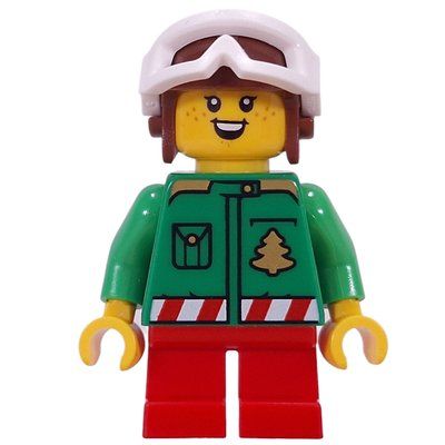 Figurine Elf - Bright Green Torso, Red Legs, Aviator Cap du set 41843