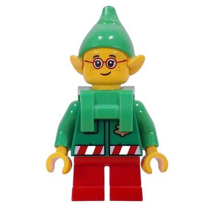 Figurine Elf - Bright Green Torso, Red Legs, Bright Green Hat, Backpack du set 41843