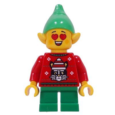 Figurine Elf - Red, Green Legs, Bright Green Hat, Hearts for Eyes du set 41843