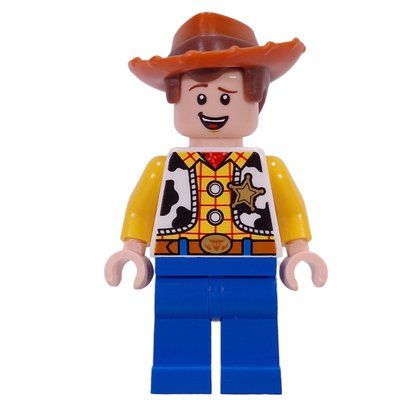 Minifigure Woody, Happy, Plain Legs del set 40774