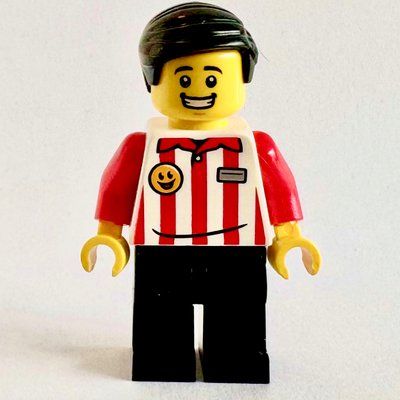 Figurine Popcorn Seller, White/Red Torso, Black Legs, Black Hair du set 910052