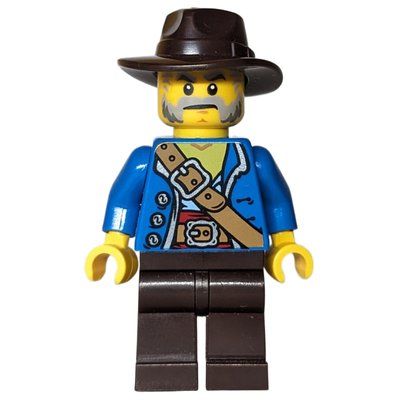 Figurine Pirate, Blue Torso, Dark Brown Legs, Dark Brown Hat du set 910049