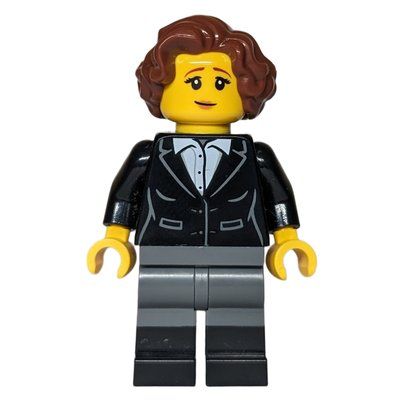 Figurine Woman, Black Torso, Dark Bluish Grey Legs, Reddish Brown Hair du set 910049