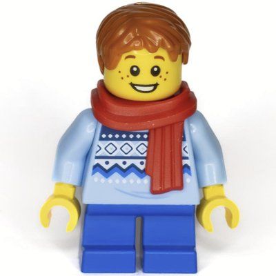 Figurine Kid, Bright Light Blue Torso, Blue Legs, Dark Orange Hair, Scarf du set 40778