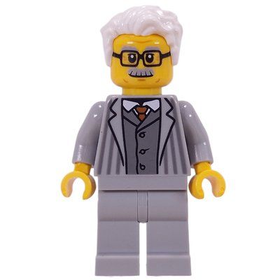 Figurine Grandpa, Light Bluish Grey Suit, White Hair du set 80118