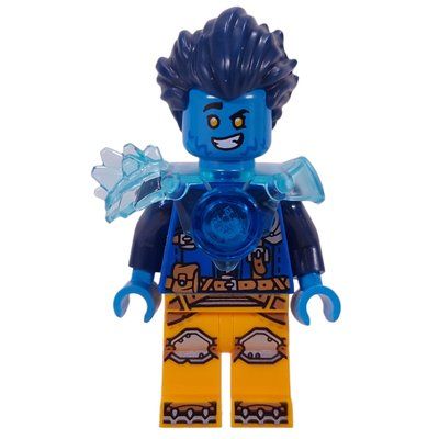 Minifigur Logan, Trans-Light Blue Shoulder Armor. Tile aus Set 71514