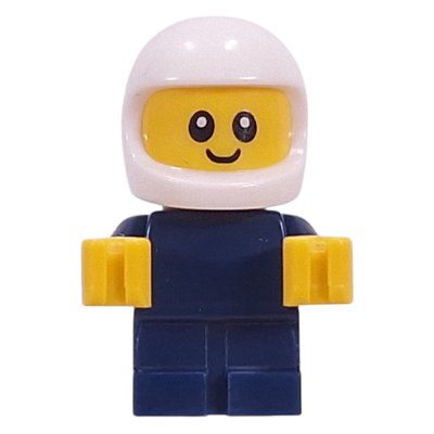 Minifigure Baby, Racer, Dark Blue Body, White Helmet from set 60481