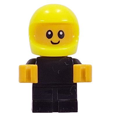 Minifigur Baby, Racer, Black Body, Vibrant Yellow Helmet aus Set 60482
