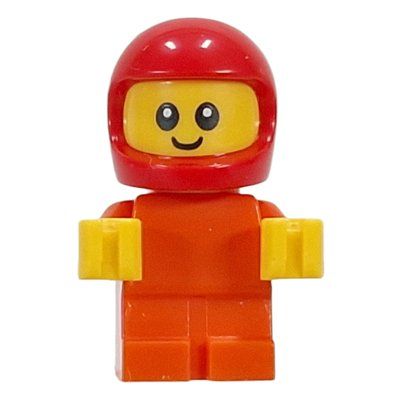 Figurine Baby, Racer, Reddish Orange Body, Red Helmet du set 60483