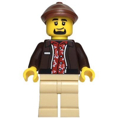 Figurine Taxi Driver, Dark Brown Jacket, Tan Legs, Reddish Brown Hat du set 60487