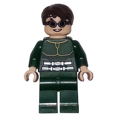 Minifigure Dr. Octopus / Doc Ock, Dark Green Outfit, Black Goggles del set 76338