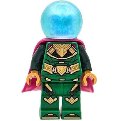 Minifigur Mysterio, Green Outfit, Opal Trans-Light Blue Helmet, Plastic Cape aus Set 76342
