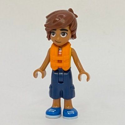 Figurine Leo, Bright Light Orange Vest, Dark Blue Pants, Life Vest du set 42681