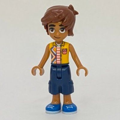 Figurine Leo, Bright Light Orange Vest, Dark Blue Pants du set 42679