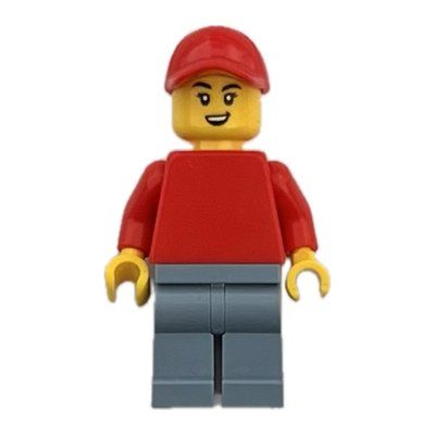 Minifigur Red Torso, Sand Blue Legs, Red Cap aus Set 6614213
