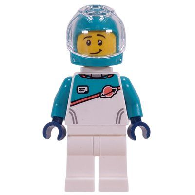 Figurine Astronaut, White/Dark Turquoise Suit, Dark Turquoise Helmet, Neck Bracket du set 45202