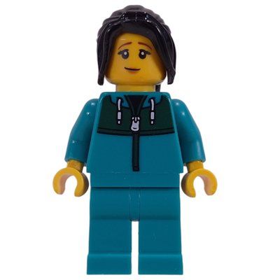 Figurine Astronaut, Dark Turquoise Jumpsuit, Black Hair du set 45202