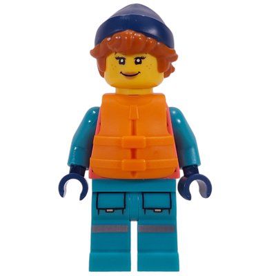 Figurine Arctic Explorer, Coral Torso, Dark Turquoise Legs, Dark Blue Beanie, Life Vest du set 45201