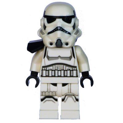 Minifigure Imperial Remnant Stormtrooper, Medium Nougat Head, Pauldron del set 75447