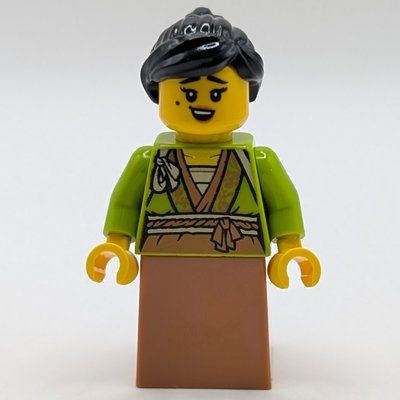 Figurine Lime Robes, Medium Nougat Dress, Black Hair du set 80121