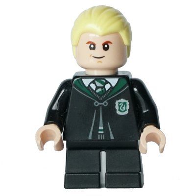Figurine Draco Malfoy, Closed Long Slytherin Robe, Short Black Legs du set 76473