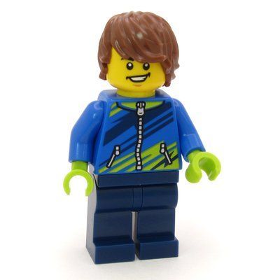 Minifigure Mountain Biker, Blue Jacket, Dark Blue Legs del set 60512