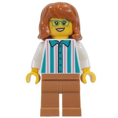Figurine Ice Cream Server, White Shirt, Medium Nougat Legs, Dark Orange Hair du set 60506
