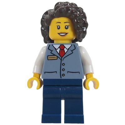 Figurine Street Car Conductor, Sand Blue Vest, Dark Blue Legs, Dark Brown Hair du set 60506