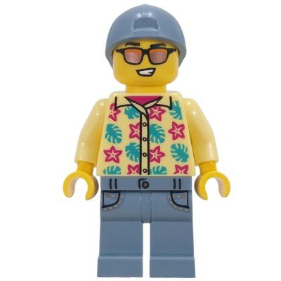 Figurine Man, Bright Light Yellow Shirt, Sand Blue Legs, Sand Blue Cap du set 60506