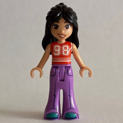 Minifigure Liann, Reddish Orange Top, Lavender Pants del set 42682