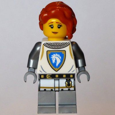 Minifiguur Horse Knight, Dark Orange Hair uit set 910062