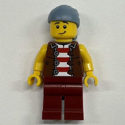 Minifigure Sailor, Dark Red Legs, Sand Blue Bandana del set 910059