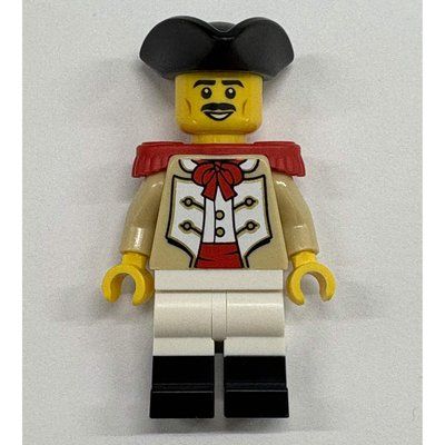 Minifigure Marine, Male, Red Epaulette, Black Tricorn del set 910059