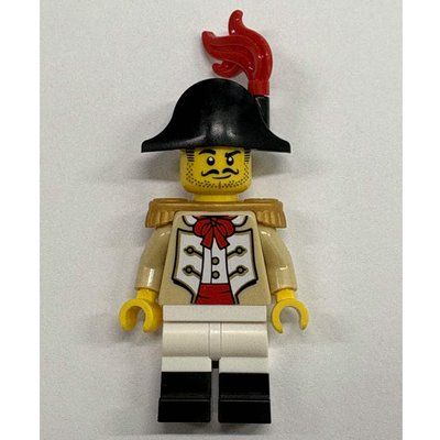 Minifigure Captain, Male, Gold Epaulette, Black Bicorn del set 910059