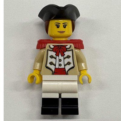 Minifigure Marine, Female, Red Epaulette, Black Tricorn del set 910059