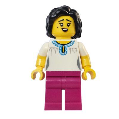 Figurine White Torso, Magenta Legs, Black Hair du set 40908