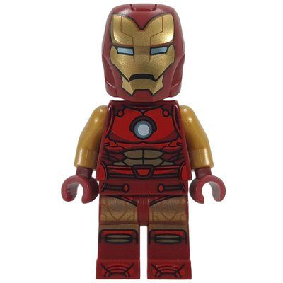 Minifiguur Iron Man, Pearl Gold Arms, Round Arc Reactor, Helmet and Visor uit set 76340