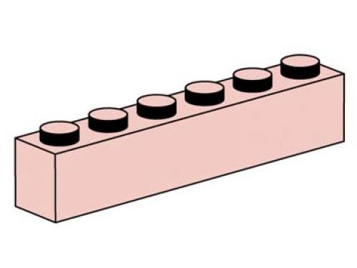 LEGO 10006 1 x 6 Sand Red Bricks