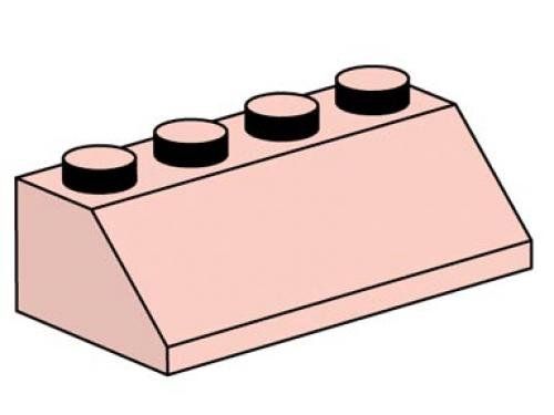 LEGO 10008 2 x 4 Roof Tile Sand Red