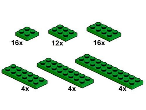 LEGO 10059 Dark Green Plates 2 x n